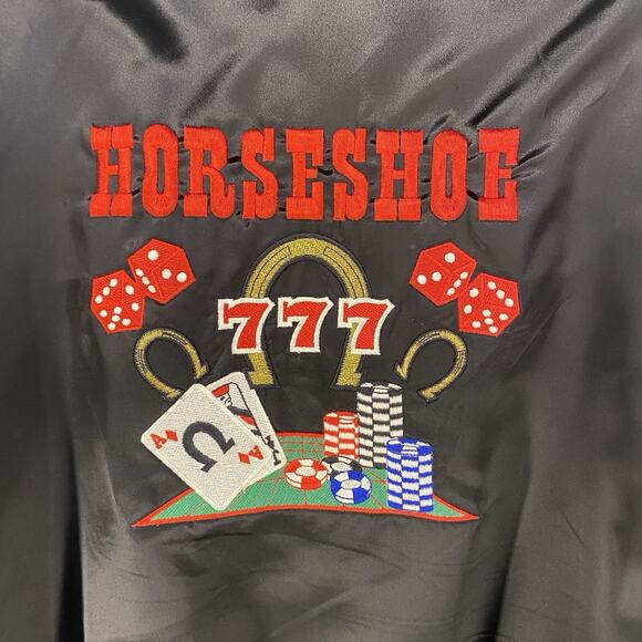 Vintage Binion's Horseshoe Satin Jacket Las Vegas Casino Adult M - Picture 3 of 9